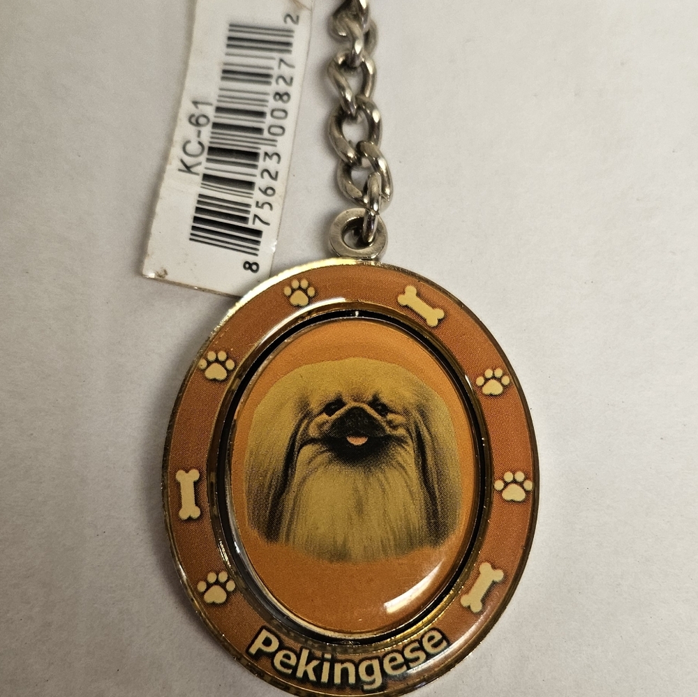New Pekingese Golden Colored Dog Keychain Pet Lovers Keepsake Gift